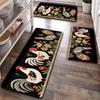 Rooster Pattern Soft Kitchen Rug Anti-Fatigue Kitchen Rug Waterproof Non-Slip Rugs Set Runner Rug Bedside Rug Absorbent Carpet For Kitchen