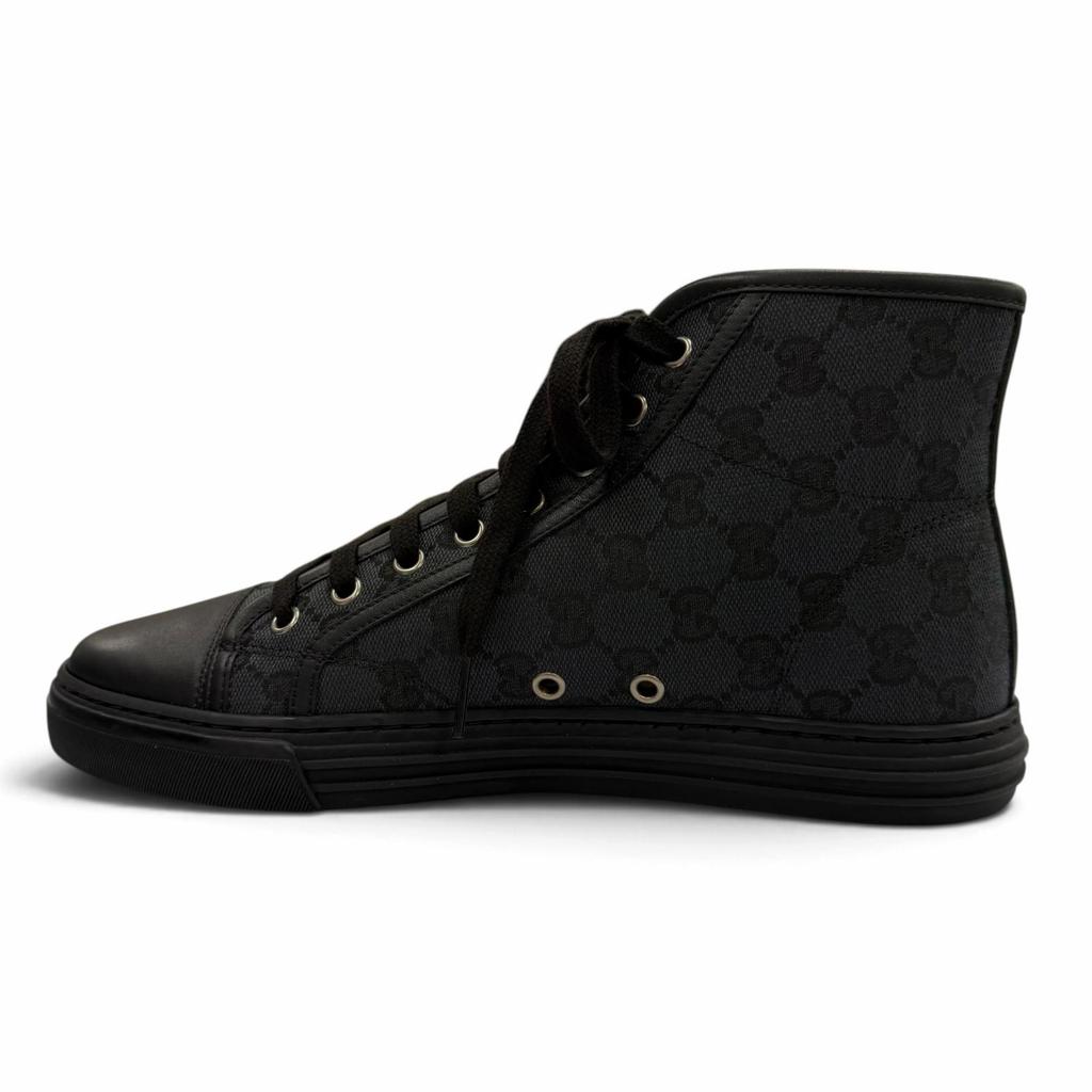 Excellent GUCCI High cut sneakers GG canvas black canvas mens 7.5 426188 Used