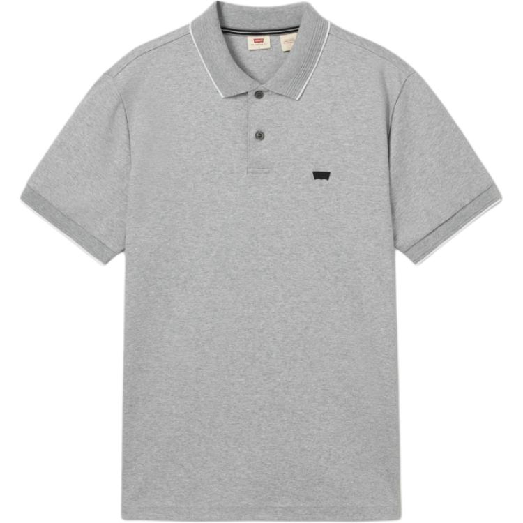 Levis Повседневная Мягкая Удобная Однотонная Футболка-поло с Коротким Рукавом Мужские Футболки-поло Серый 003MT-0000