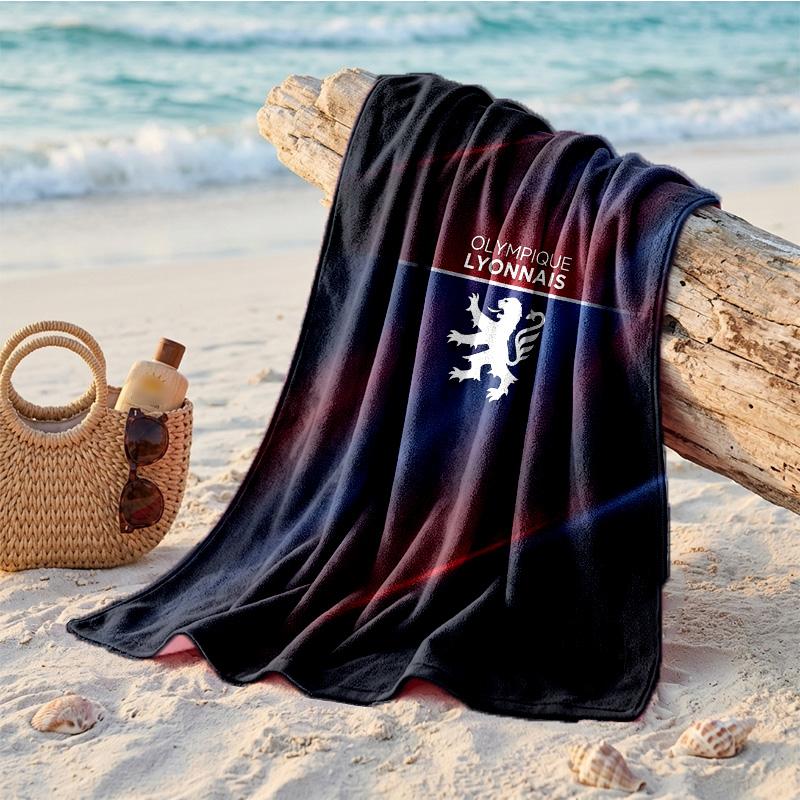 Lyon FC Print Microfiber Beach Towel Quick Dry Absorbent Large Towel For Beach Swimming Travel