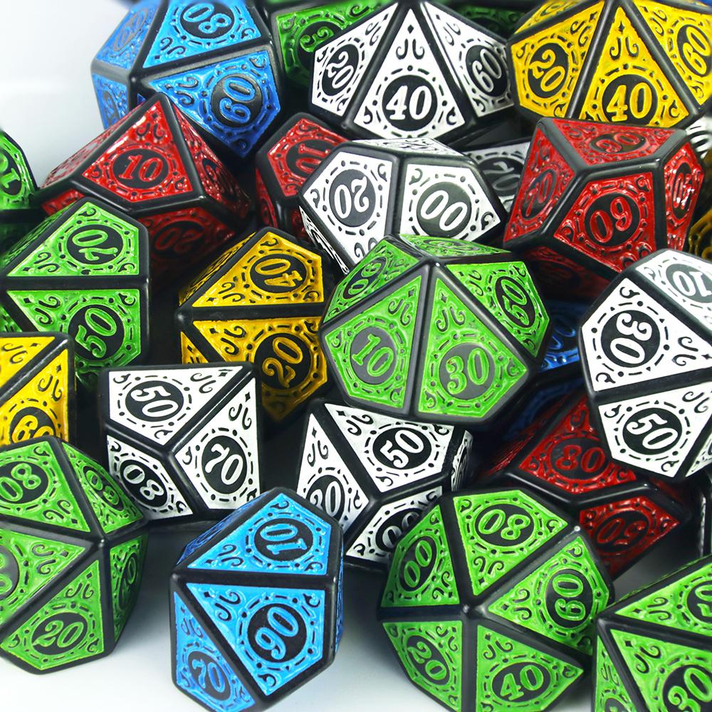 D10(00-90) Dice Polyhedral Dice for DND Party Board Games, 10PCS D10 Multi-sided Dice