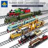 KAZI98253 Electric Rail Train Train Model with Lights and Sounds Children's Assembled Building Blocks Toys