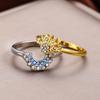Summer Couple Ring Set Sky Blue Sparkling Moon and Sun Ring New Women's Stackable Finger Set Engagement Jewelry