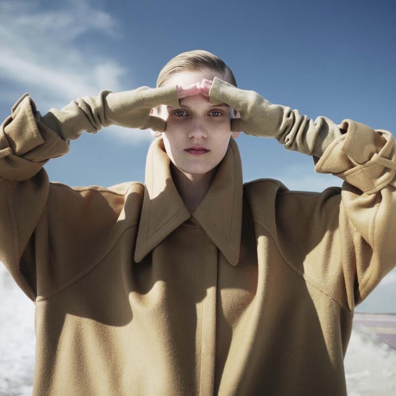 LESS 2023 Cashmere Blend Long Wool Coat