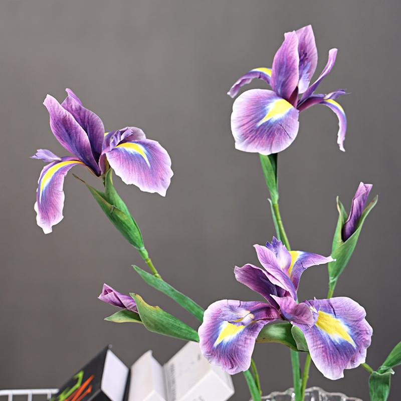 1PC Wedding Decoration Fake Flowers Flower Arrangement 2 Heads Silk Home Decor Iris Flower Branch Iris Flores Artificial Flower