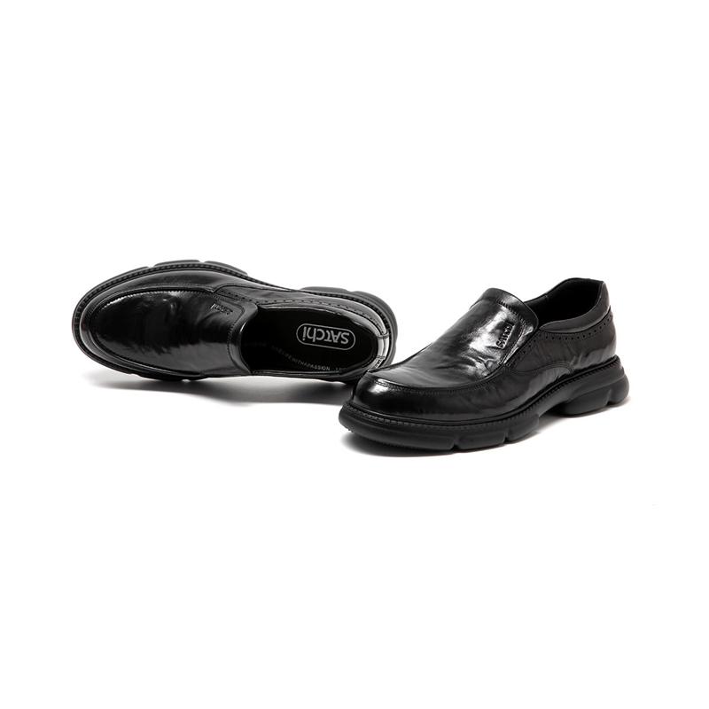 Lightweight Casual Leather Shoes with Thick Soles