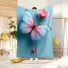Art Graphic butterfly Throw Lightweight 240g Flannel Blanket Soft Skin-friendly for Summer Cooling