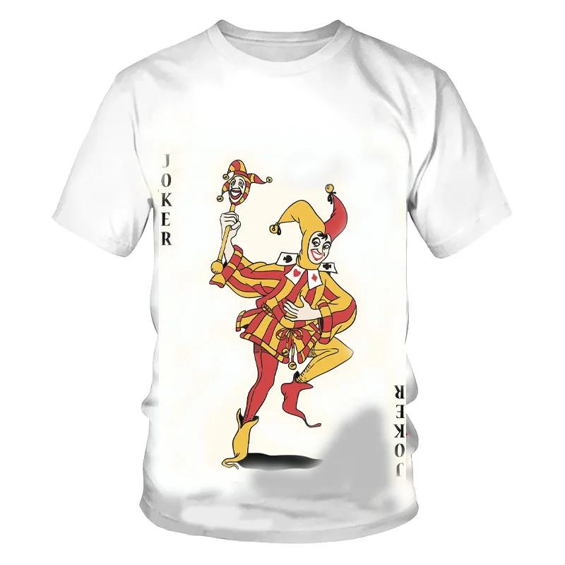 Летний топ с круглым вырезом и 3D-принтом с рисунком игральных карт, модные повседневные мужские футболки с коротким рукавом