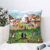 The Little Mole Cartoon Animal Printed Pillowcase Cushion Cover Throw Pillow Cover New Style Bedroom Decor Square Multiple Sizes