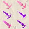Anal Development Set for Beginners Vibe Anal Plug Anal Unisex Expansion Training Adult Goods [Popular] 6-piece [Anal + + Beads] (Purple)