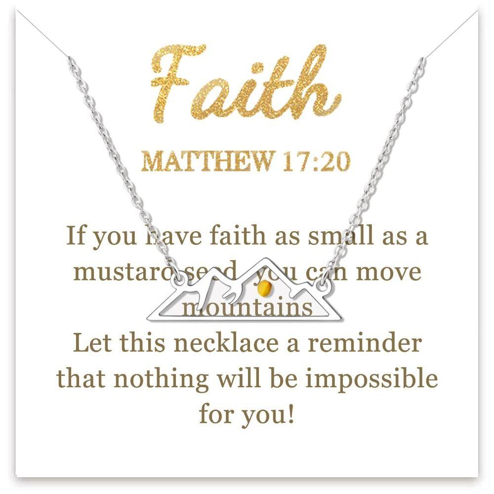 Христианский подарок Подвеска Ожерелье Серебристого цвета Цепочка Ожерелье Новое Ожерелье с семенами горчицы