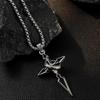 Black Cross Titanium Steel Necklace - High-End Unisex Fashion Jewelry Sweater Chain