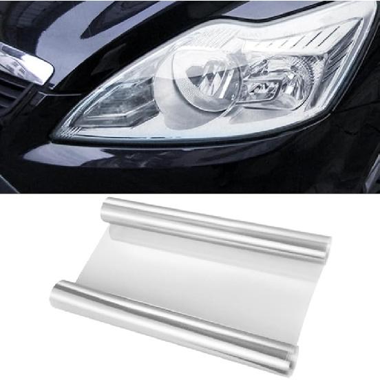 11.88×48 Inches Car Light Self-Adhesive Tint Film Brake Light Headlight Tail Light Fog Light Car Vinyl Wrap Protector Film Auto Modification Cover
