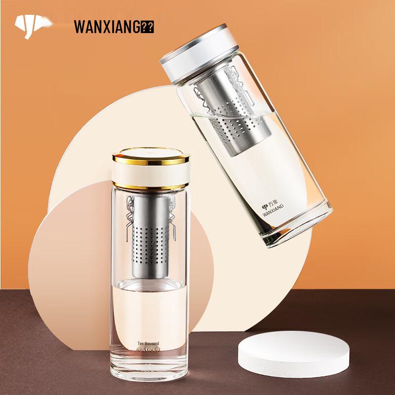 Портативная бутылка-заварник для чая Wannxiang из высокоборосиликатного стекла