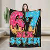 3D Cartoon 67-Style Flannel Blanket Home Bedroom Decorative Bedspread Sofa Cover Nap Blanket, Gift for Boys and Girls Teens