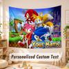 Custom Name Text Tapestry,Sonic Boho Wall Hanging, Decorative Backdrop Tapestry For Room