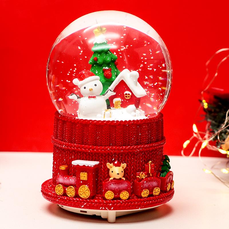 Children's Christmas Decorations: Crystal Ball Music Box Ornament for Tabletop