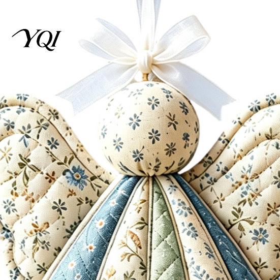 Hope Faith Ornament Prayer Quilt Angel Ornament, Filled Love Christmas Decoration, Handmade Look Quilted Keepsake for Xmas Tree, Door Mantel
