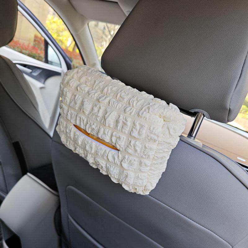 Cloth Car Tissue Box: Hangable Napkin Storage & Interior Decoration