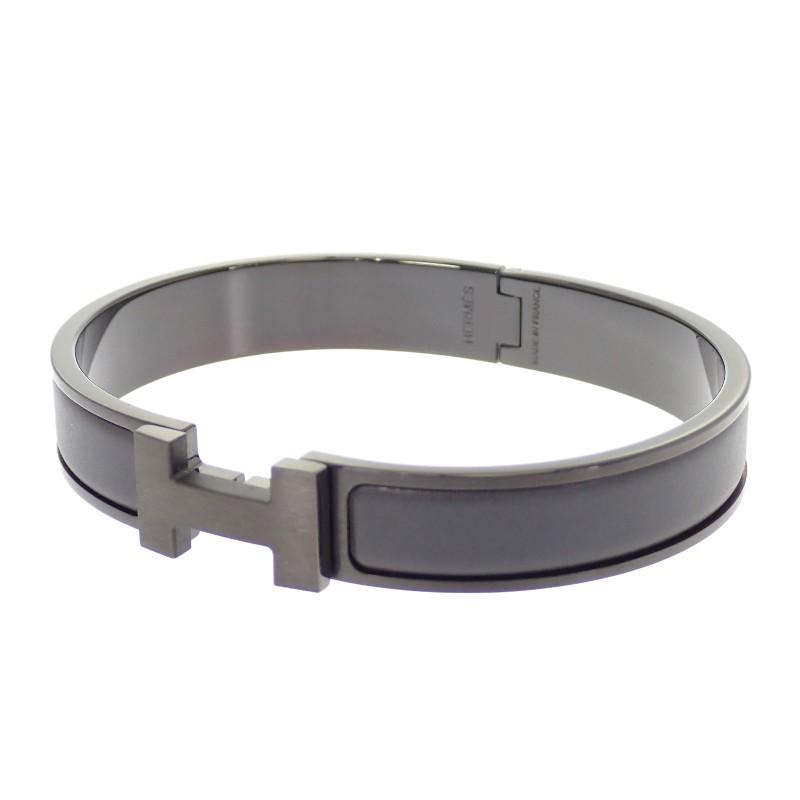 HERMES H703203FK01_T5 Браслет So Black эмаль/кожа мужской