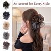Large Bow Women Shark Clip Gold Foil Grab Clip Large Bow Mesh Hairpin  Women Hair Accessories