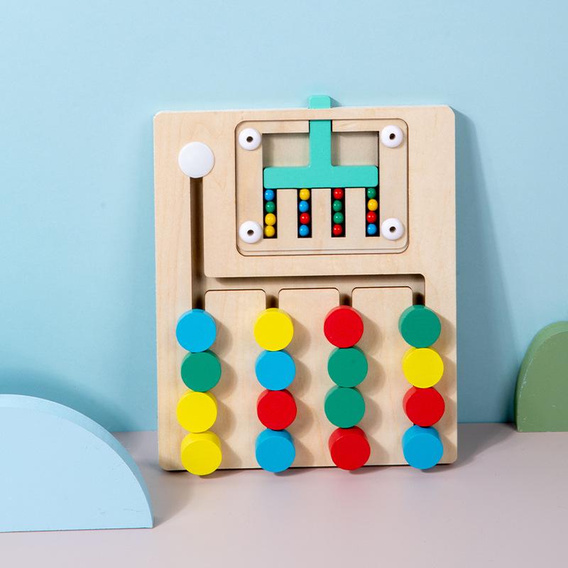 Double-Sided Four-Color Logic Board - Montessori Educational Toy for 2-3 Year Olds