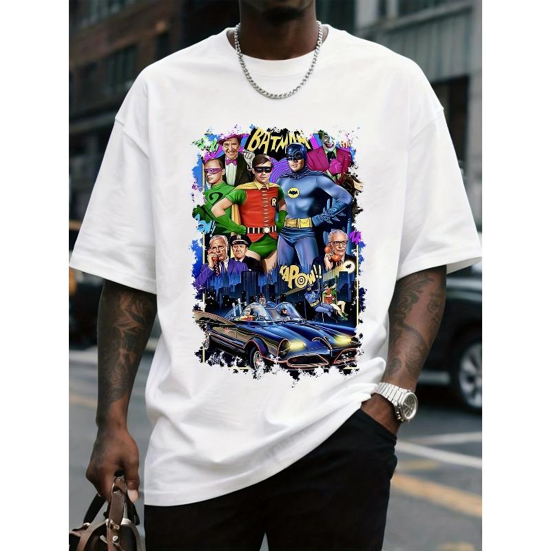 Европейские размеры Лига Справедливости Мужская Футболка с Забавным Принтом, Повседневная Рубашка с Коротким Рукавом для Мужчин, Машинная Стирка