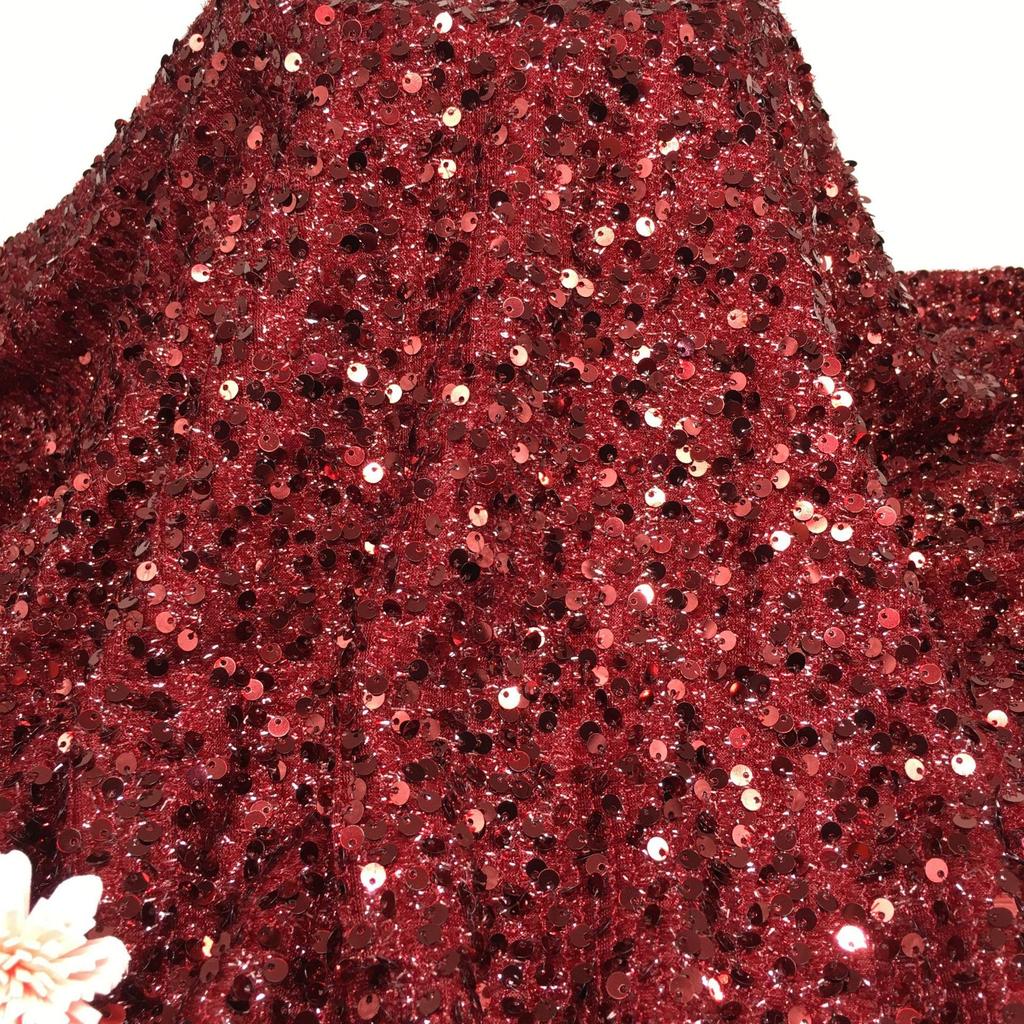 Technology Good Price 5MM Shine Ground Tulle Sequin Fabric Colorful Embroidered Sequin Fabric for Women Wedding Dress for Girls