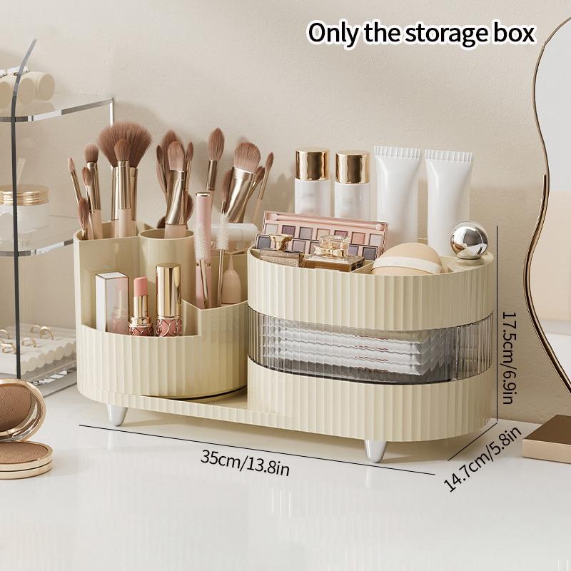 360° Rotating Cosmetic Storage Box Makeup Drawer Organizer Dresser Skincare Products Storage Box Sundries Sorting Container