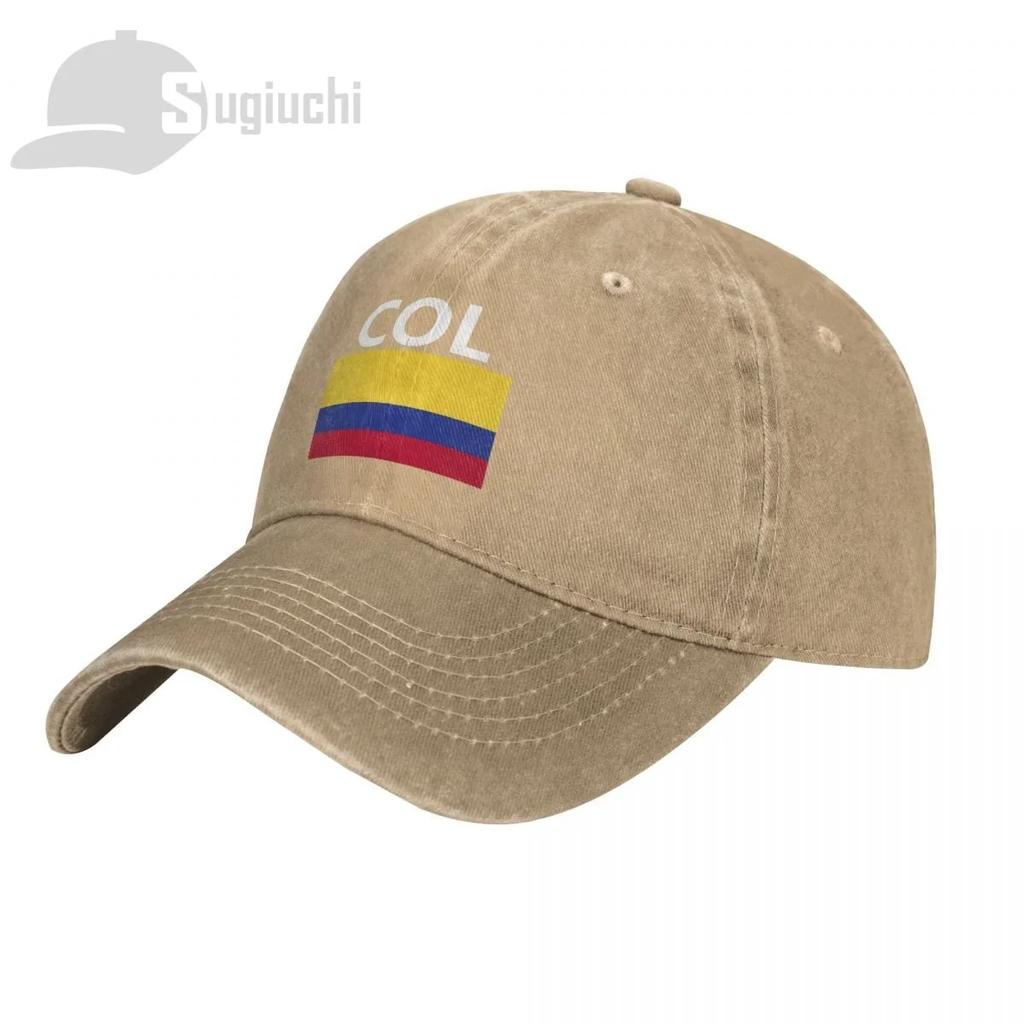 Colombia Flag With Letter Washed Cotton Cap Gorras Snapback Caps Baseball Dad Outdoors Travel Sun Hats Casquette