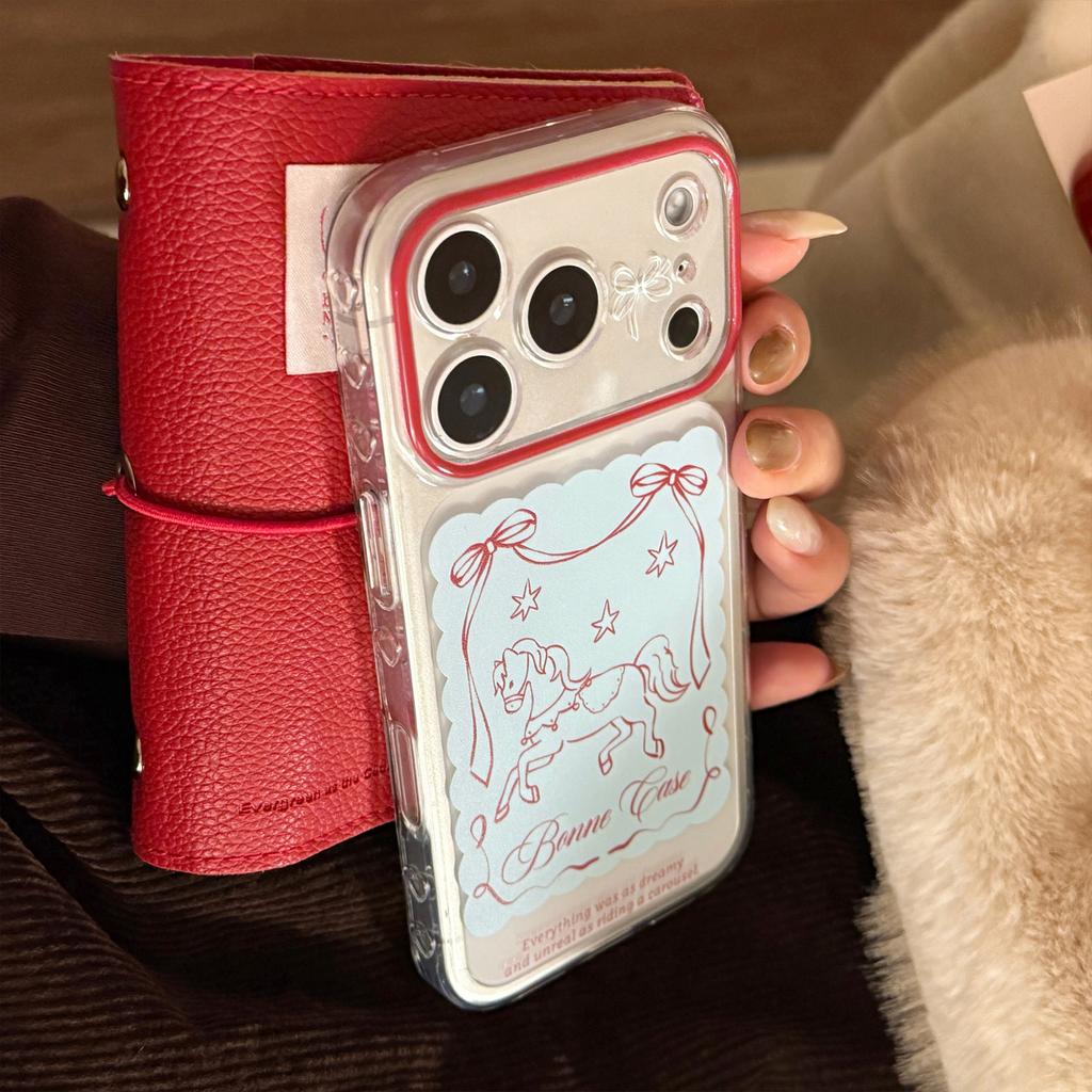 Прозрачный Пони Подходит для Чехла на Мобильный Телефон Apple 17 Iphone17promax Рождественский Год 13 Мультяшный Характер 15 Мягкий Комплект