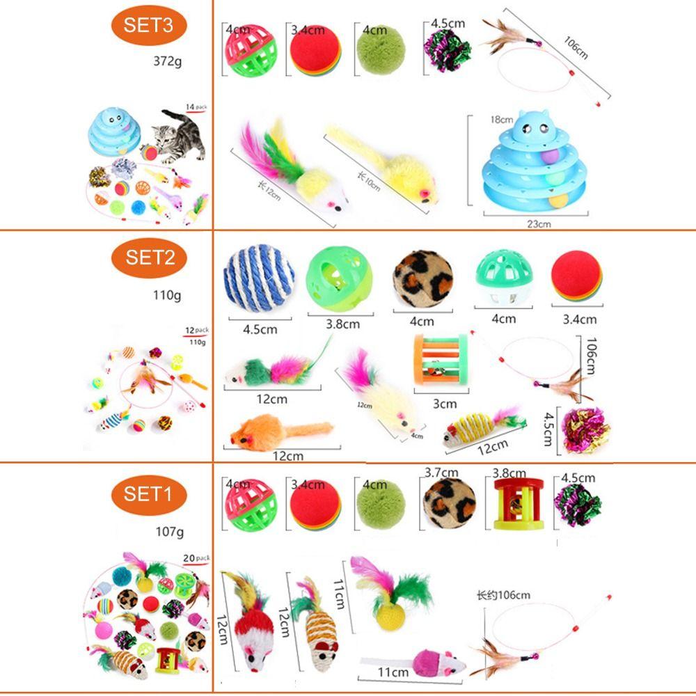 12/14/20PCS Sisal Mouse Funny Cat Stick Interactive Cat Supplies Cat Toys  Interactive Play