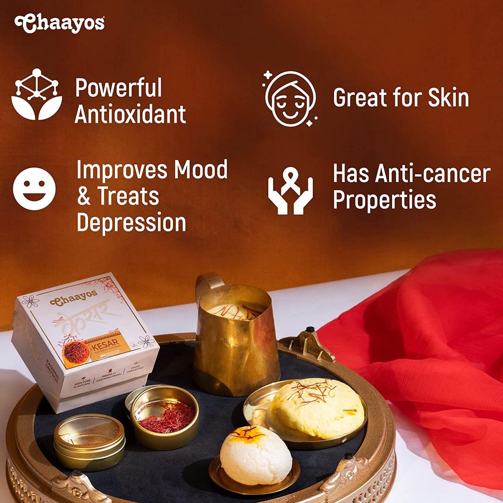 Chaayos Kashmiri Saffron (1g) - Pure A++ Grade Kesar