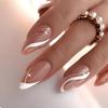 Французские глиттерные перья миндалевидные накладки для ногтей - Европейский и американский простой милый стиль.
