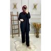 Large Size Pocket Detailed Hijab Sandy Suit