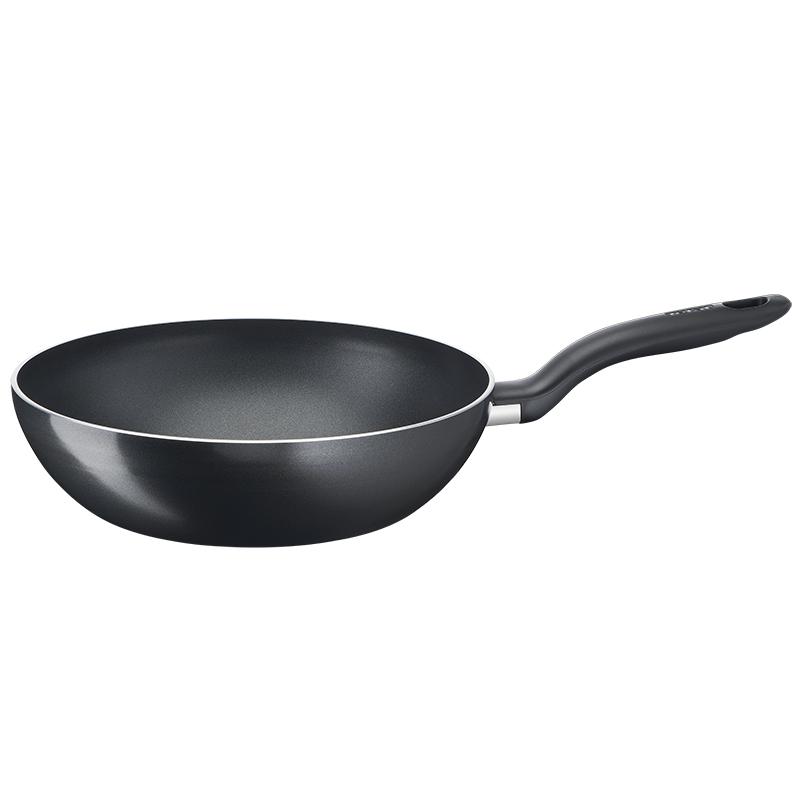 Tefal START'EASY Титановая индукционная сковорода-вок с антипригарным покрытием (28см) Можно мыть в посудомоечной машине в духовке без PFOA, черный