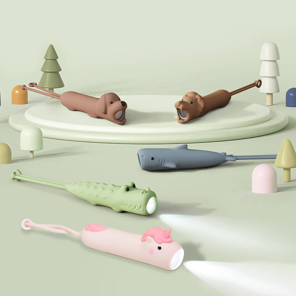 Силиконовый ночник в виде животного, мультяшная акула, единорог, спальная лампа, бесшумный затемняющий портативный фонарик для детской комнаты