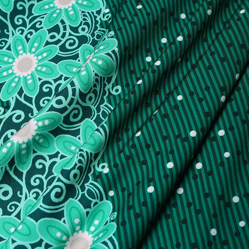 Женское платье больших размеров с круглым вырезом и длинными рукавами с принтом