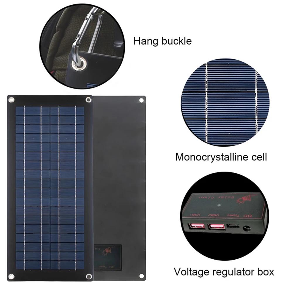 DC12-18V 60W USB Solar Panel 12V-18 Portable Battery Charger For Cell Phone Outdoor Waterproof Power Bank For Camping Parts