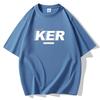 S-5XL KER Мужская свободная футболка с короткими рукавами 100% хлопок