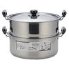Yoshikawa Two-Tier Steamer, Mansai, 30cm, 9.6L, Stainless Steel, Induction and Gas Compatible, Tsubame-Sanjo, Made In Japan, SH9868