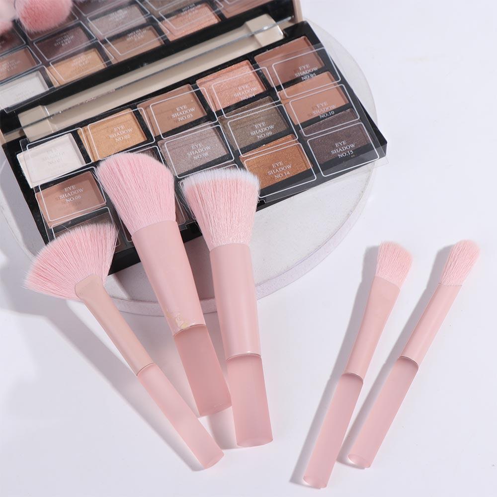 10Pcs/Set Candy Color Mini Size Makeup Brush Set Translucent Jelly Pink Cosmetic Brush Make Up Tool