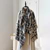 Imitation Cashmere Fringed Scarf, Camellia Plaid Printing Versatile Scarf, Thickened Warm Outer Fringed Shawl