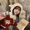 Ремни Шапка плюшевая с овечьими ушками в японском стиле Лолита кружевная шляпа шляпа-котелок шапки из овечьей шерсти для улицы