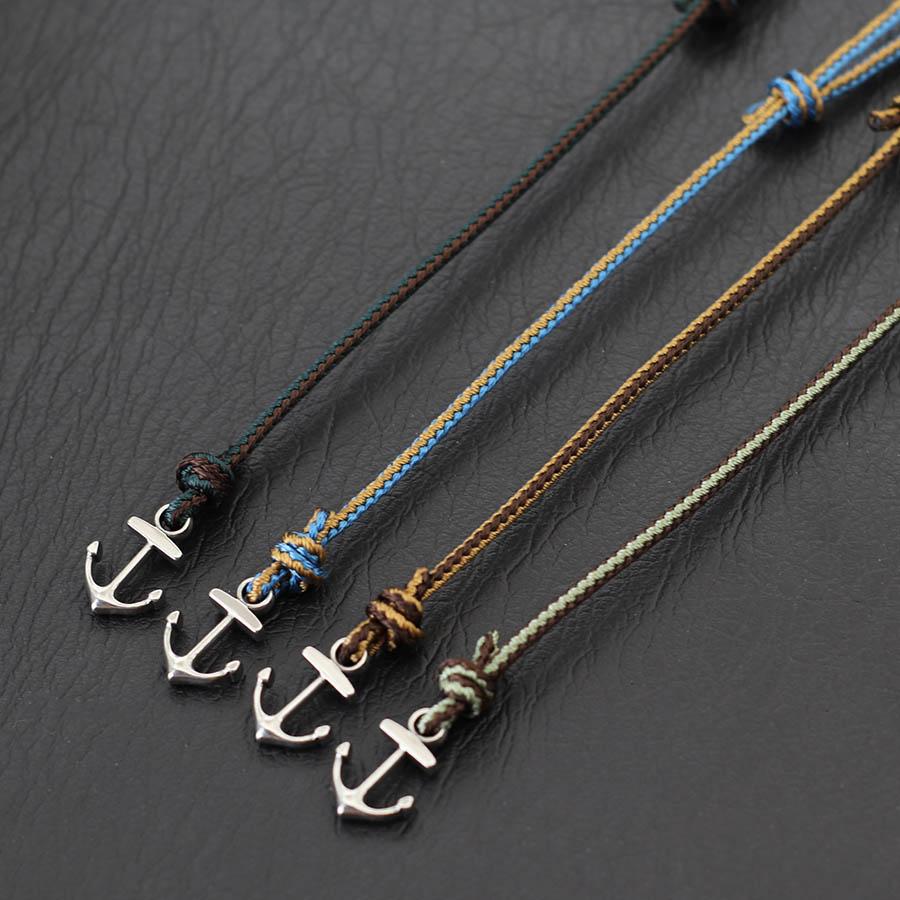 Fashionable Men Anchor Bracelet With Ethnic Cords Adjustable Handmade Premium Braclet Beach Surfing Jewelry Nautical Braslet