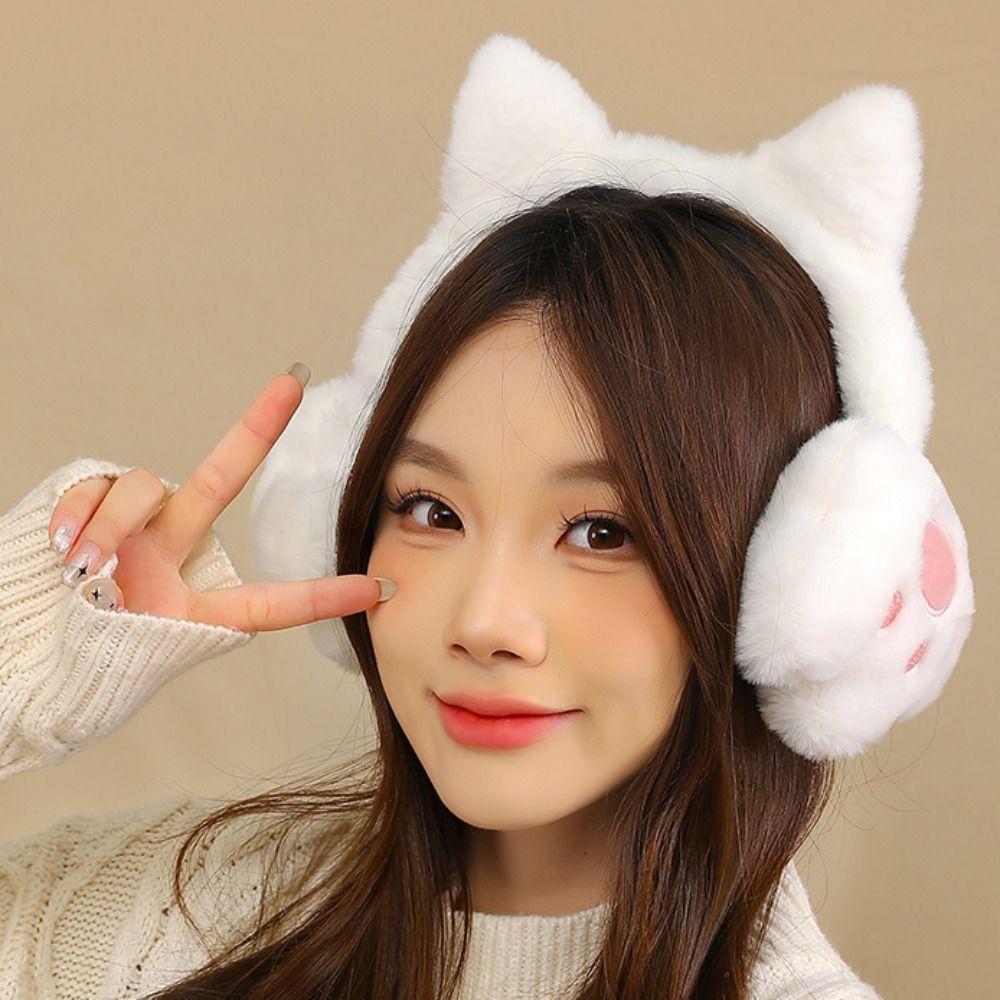 Anti-Wind Cute Ear Cover Earcap Ear Warmers Winter Cat Plush Earmuffs Outdoor