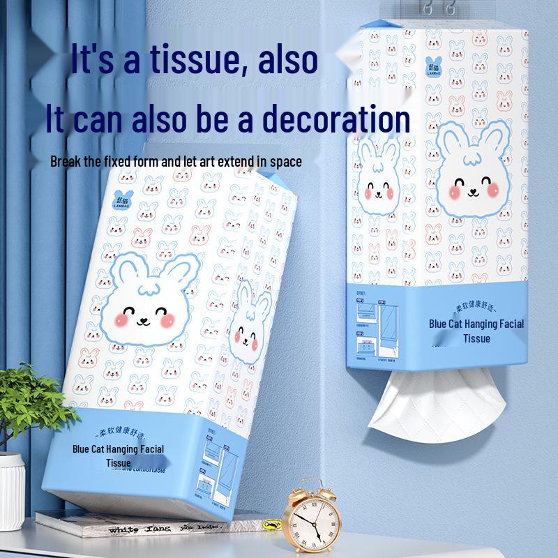 Blue Cat 10-Pack Hanging Facial Tissue Paper Towels for Home Use
