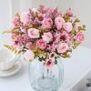 2/4pcs Artificial Flowers Roses Silk Wedding Home Room Table Vase Fillers Festival Outdoor Garden Couryard Decor Bridal Bouquets