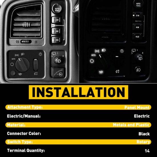 Переключатель фар Диммер фар для Chevy Silverado GMC Sierra Yukon 2003-07 EA