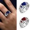 Women Ring Hollow Out Heart Jewelry Electroplating Appearance Finger Ring for Wedding